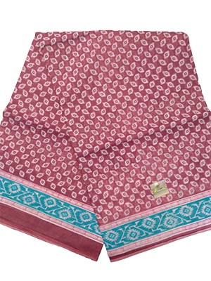 Maroon color Cotton Printed Saree
