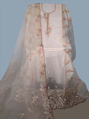 Cream color georgette four piece
